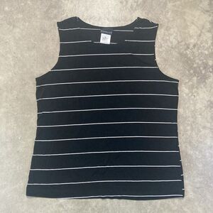 Citiknit‎ Tank Top Womens Medium Black White Striped Round Neck USA